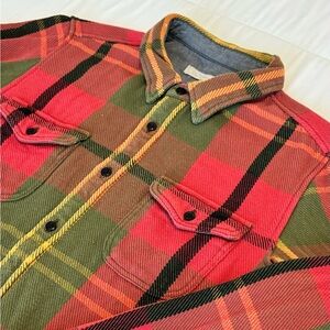 Outerknown - Limited Edition Holiday color Blanket Shirt, Red Plaid, Mens Medium